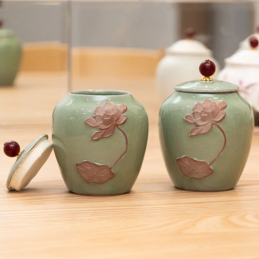 Hũ lưu tro cốt Tâm Sen Bát Tràng - Ảnh 5