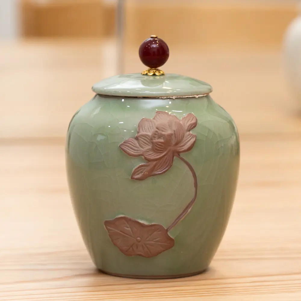 Hũ lưu tro cốt Tâm Sen Bát Tràng - Ảnh 2